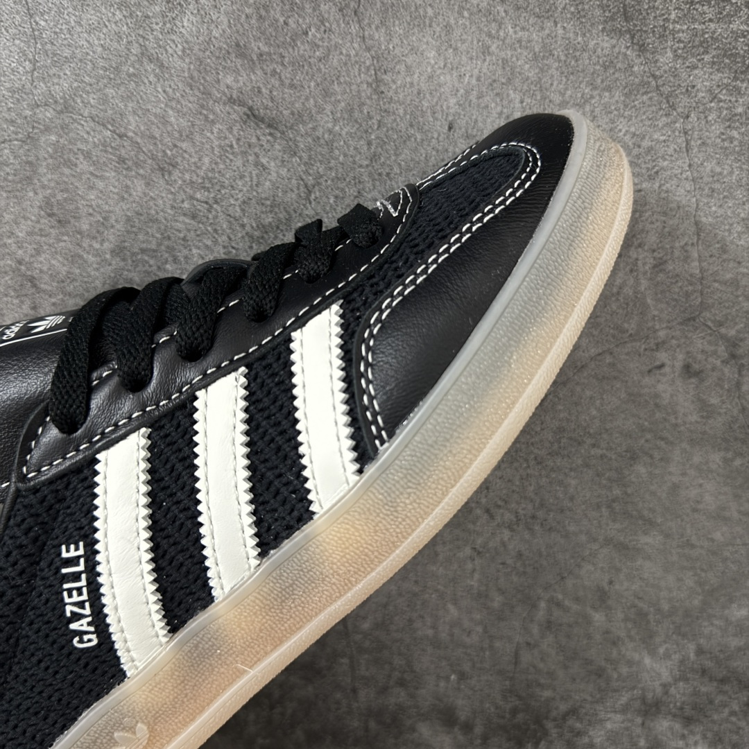 AD Gazelle Indoor Trainers 羚羊内训系列低帮复古百搭休闲运动德训风板鞋 黑白针