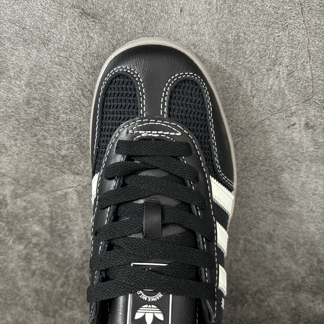 AD Gazelle Indoor Trainers 羚羊内训系列低帮复古百搭休闲运动德训风板鞋 黑白针