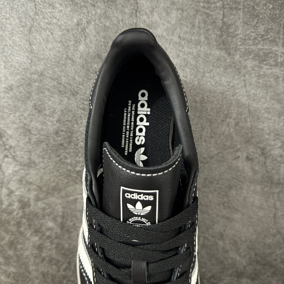 AD Gazelle Indoor Trainers 羚羊内训系列低帮复古百搭休闲运动德训风板鞋 黑白针