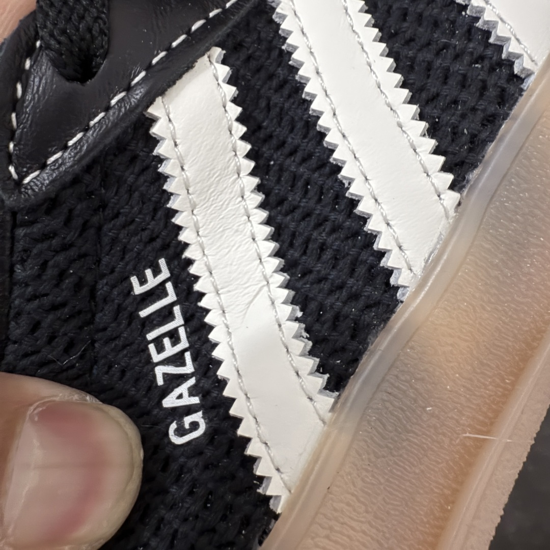 AD Gazelle Indoor Trainers 羚羊内训系列低帮复古百搭休闲运动德训风板鞋 黑白针