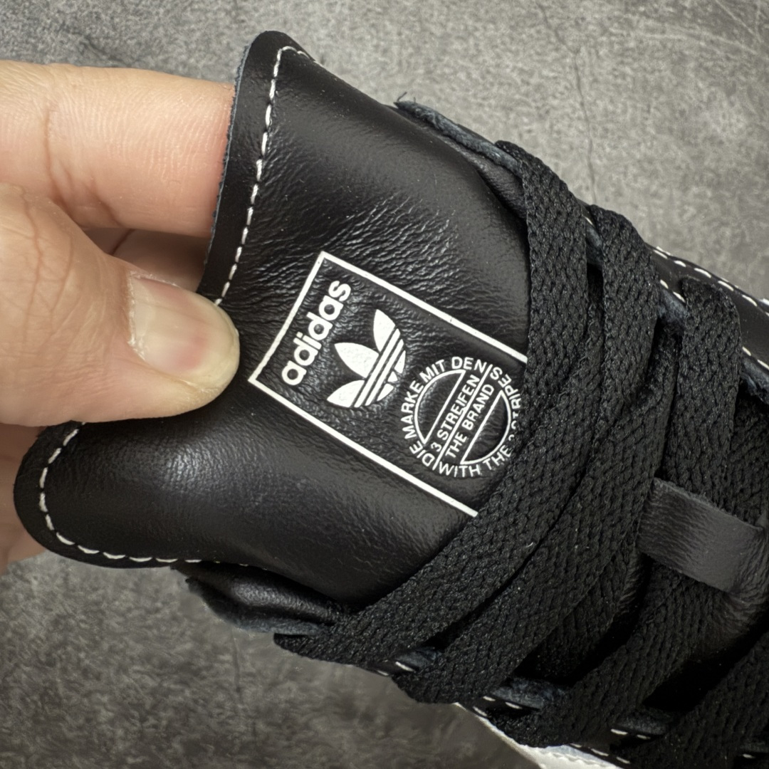 AD Gazelle Indoor Trainers 羚羊内训系列低帮复古百搭休闲运动德训风板鞋 黑白针