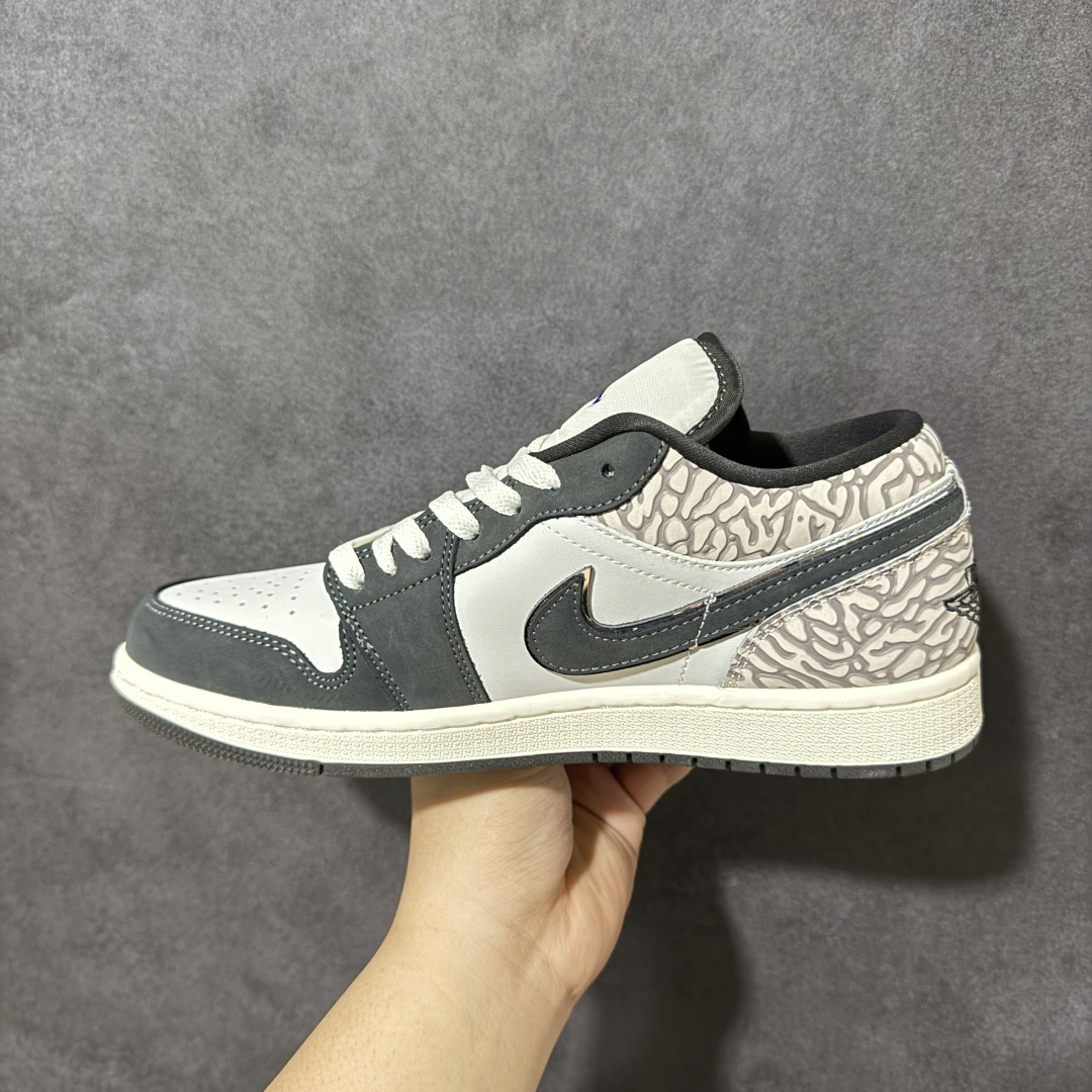 Air Jordan 1 Low AJ1 乔1白灰爆裂纹 低帮复古文化篮球鞋 IU2268-100尺码：