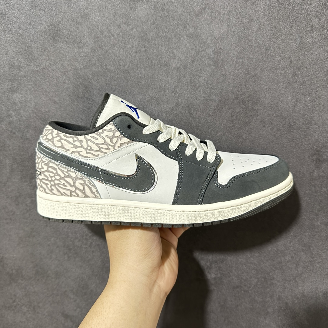 Air Jordan 1 Low AJ1 乔1白灰爆裂纹 低帮复古文化篮球鞋 IU2268-100尺码：