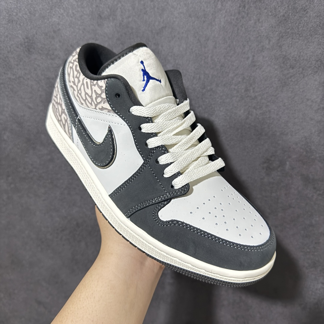 Air Jordan 1 Low AJ1 乔1白灰爆裂纹 低帮复古文化篮球鞋 IU2268-100尺码：
