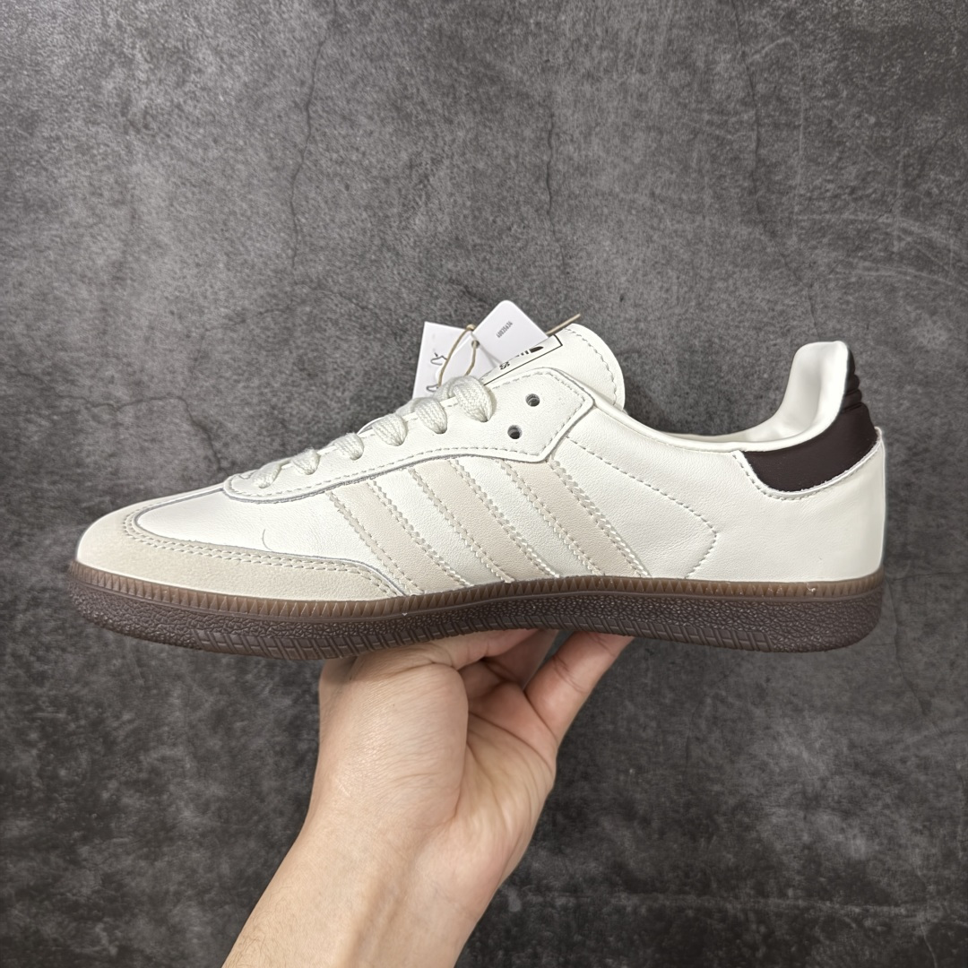 Adidas Originals Samba 奶油白 桑巴舞系列绅士德训足球风百搭低帮休闲运动板鞋货号：