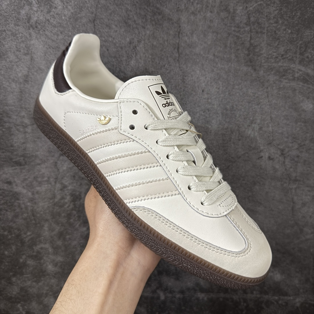 Adidas Originals Samba 奶油白 桑巴舞系列绅士德训足球风百搭低帮休闲运动板鞋货号：