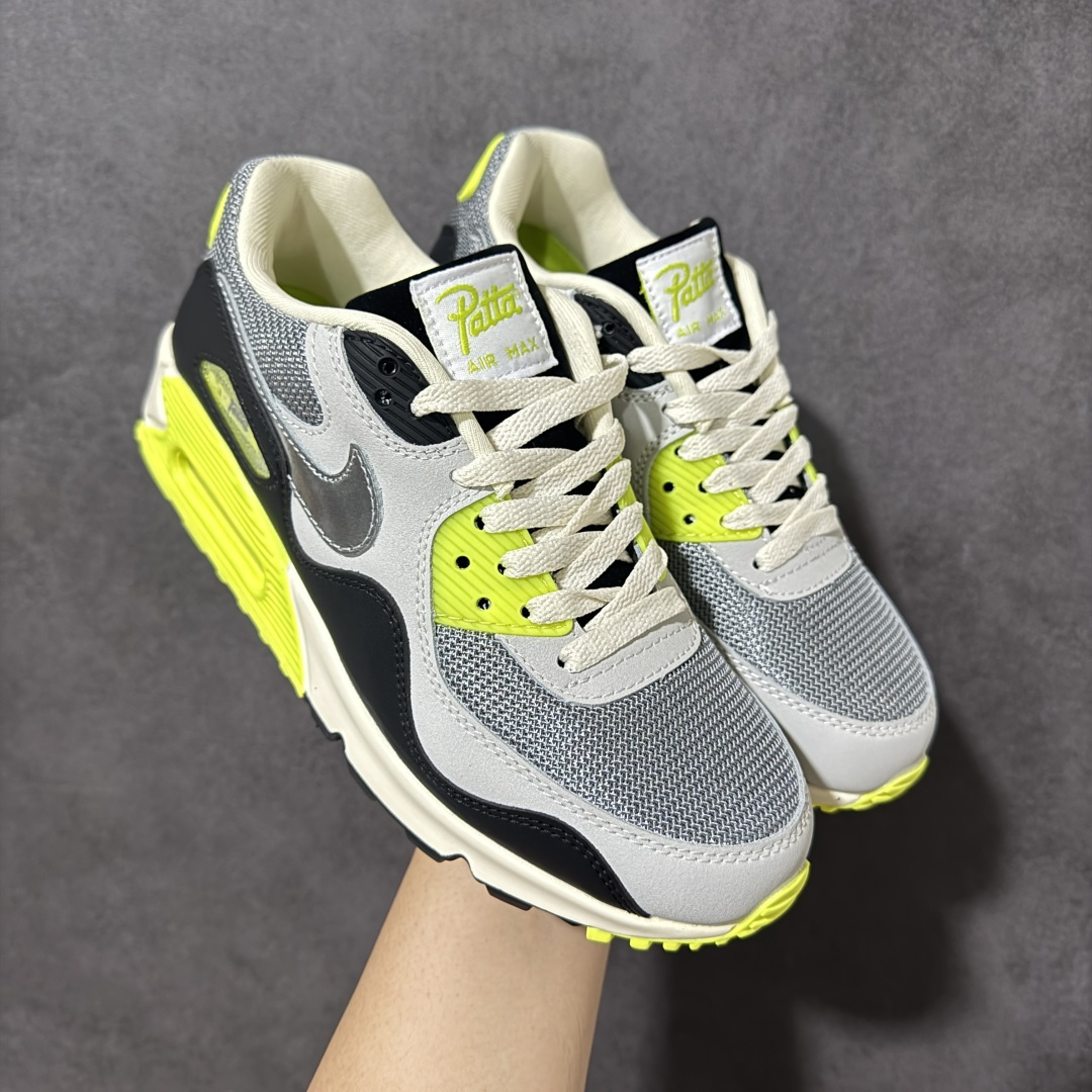 特价【GQ福利】外贸回流订单 Nike Air Max 90 舒适 复古 合成革减震防滑透气 低帮 休闲跑步鞋 鞋型完美复刻 原厂级别工艺 正确色卡 正确气垫蓝光 正确大底独家私模 采用进口头层牛皮拼接 货号：HF8814-001 尺码：36-45-选品中心