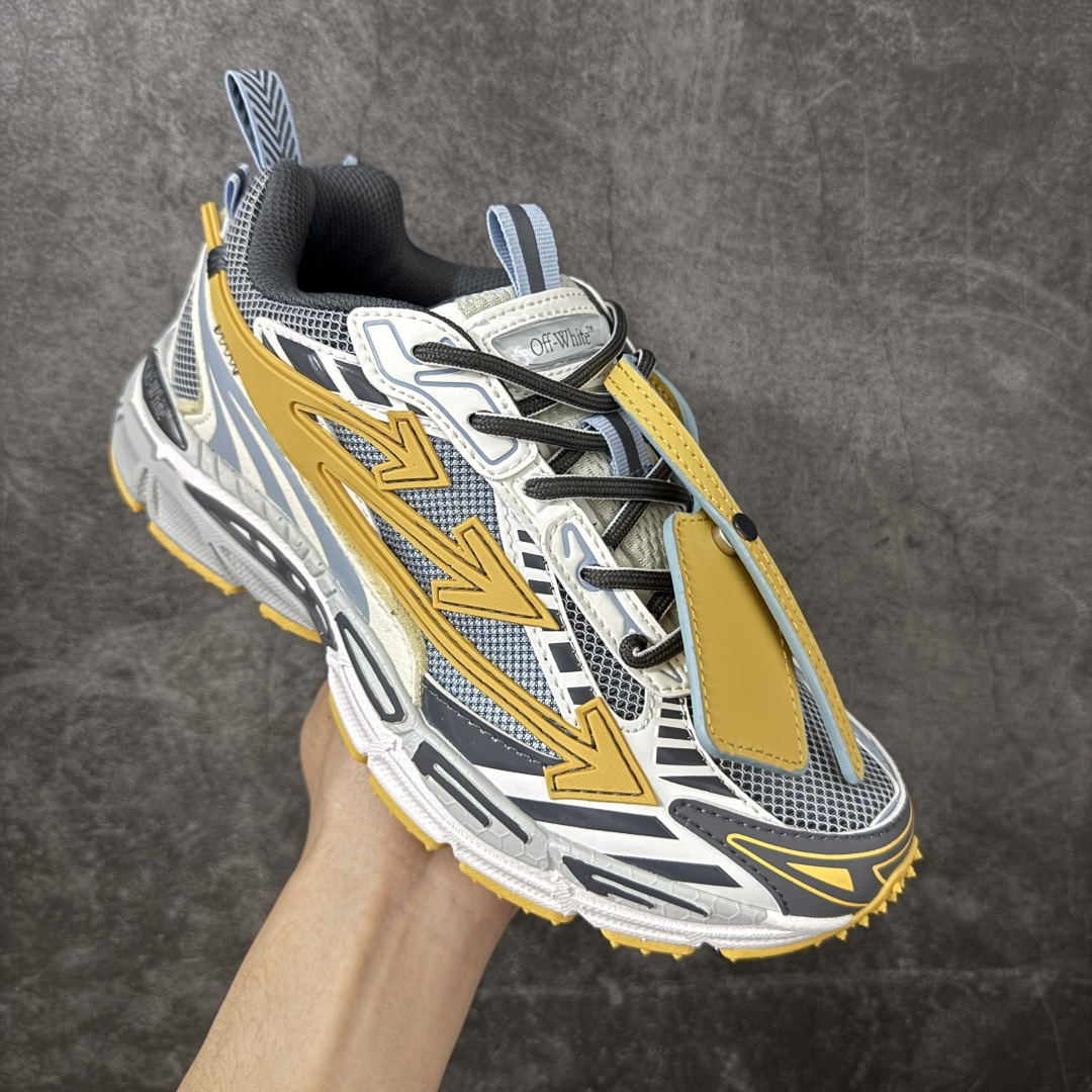 图片[3]-【纯原OK版本】Off-White OW最新款跑鞋 复古休闲鞋 百分百原盒正确版 原楦原纸板数据开发 4层分离大底#鞋面采用3d立体打印和多种材料拼接而成#防滑耐磨透气性轻便跑鞋 作为曾经爆火 并且定位奢潮领域的标志性品牌 Off-White 仍需要不断更新符合当下潮流时尚的复古运动鞋款，以期收获基本盘消费者的关注 此次更新的 Off-White 新款运动鞋将经典复古老爹鞋细节设计更加夸张化 并将标志性箭头设计置于显著位置 除此之外 整个系列的色彩搭配也可谓纷繁多样 总有一款适合你 尺码：36 37 38 39 40 41 42 43 44 45 46 47-选品中心