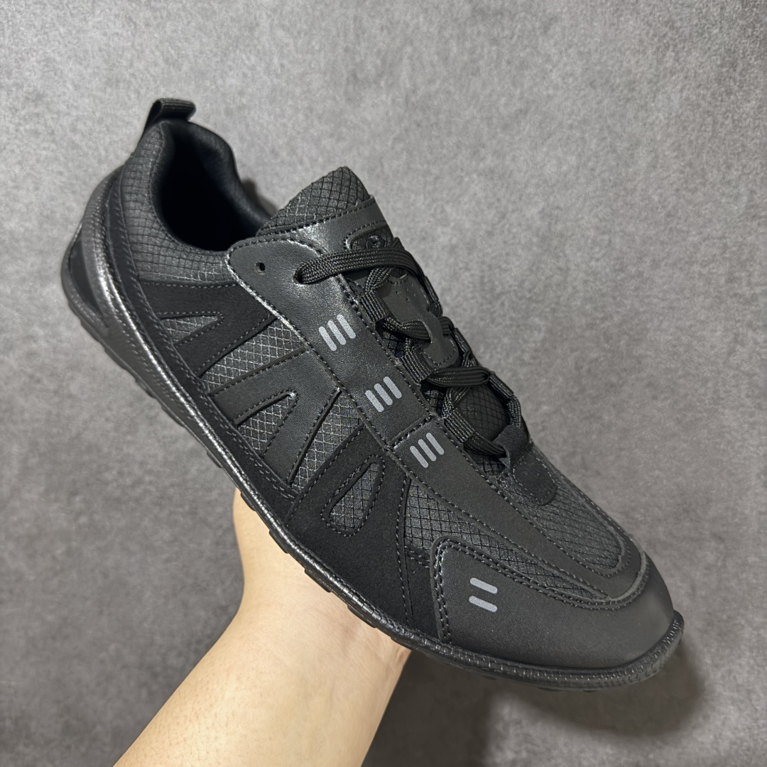 ecco爱步 BIOM LITE W 25秋舒适百搭时尚气质 低帮 生活休闲鞋 男款 黑色搭配多种材质拼