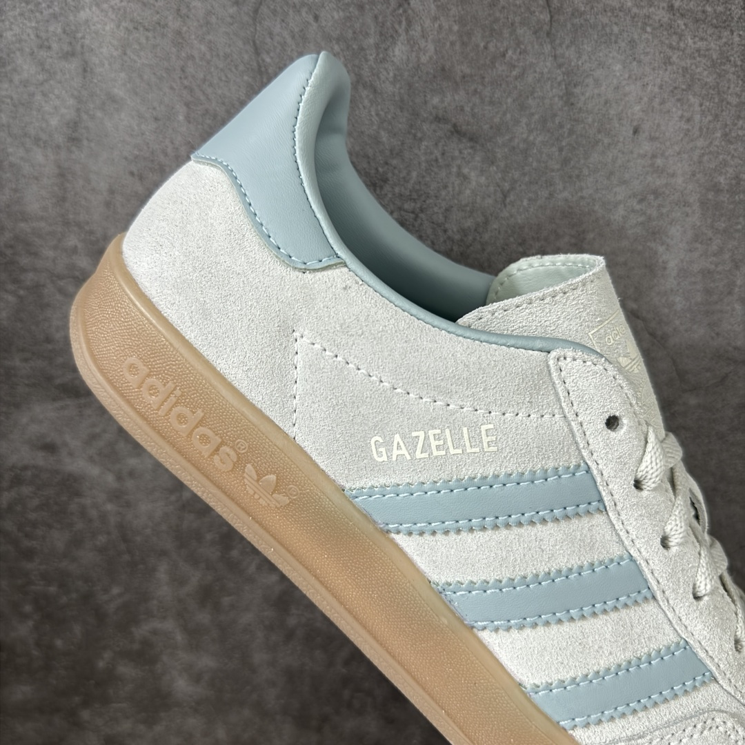 图片[7]-【正确版】阿迪达斯Adidas Gazelle Indoor Trainers 羚羊内训系列低帮复古百搭休闲运动德训风板鞋“翻毛浅抹茶绿生胶底”IH9219 男女鞋半码制 原楦原纸版开发版型 采用翻毛皮组合纤维革鞋面材质 外置RB橡胶大底 尺码：35⅔ 36 36⅔ 37⅓ 38 38⅔ 39⅓ 40 40⅔ 41⅓ 42 42⅔ 43⅓ 44 44⅔ 45-选品中心