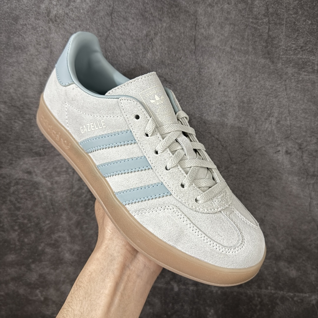 图片[3]-【正确版】阿迪达斯Adidas Gazelle Indoor Trainers 羚羊内训系列低帮复古百搭休闲运动德训风板鞋“翻毛浅抹茶绿生胶底”IH9219 男女鞋半码制 原楦原纸版开发版型 采用翻毛皮组合纤维革鞋面材质 外置RB橡胶大底 尺码：35⅔ 36 36⅔ 37⅓ 38 38⅔ 39⅓ 40 40⅔ 41⅓ 42 42⅔ 43⅓ 44 44⅔ 45-选品中心