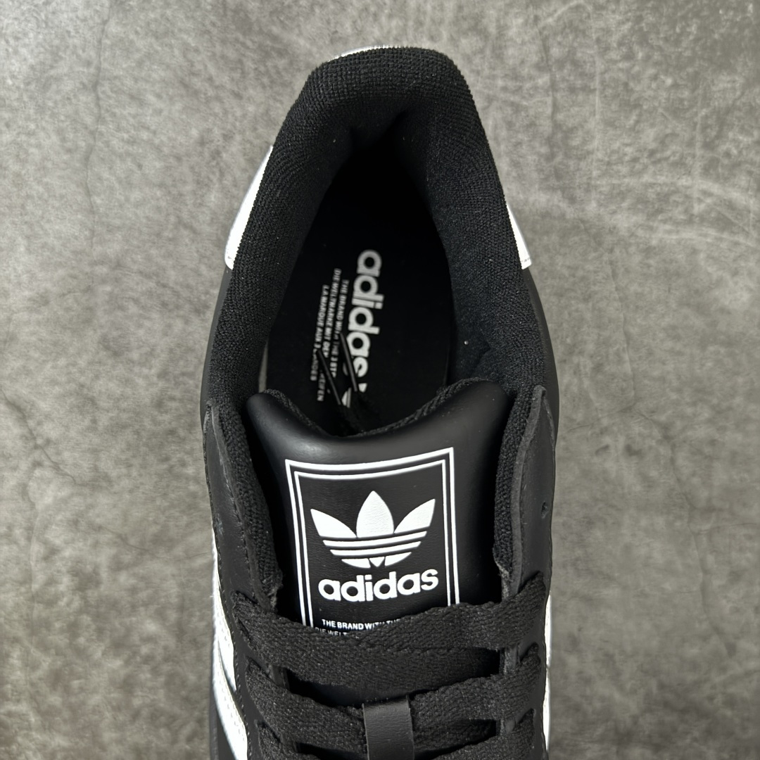 图片[8]-【H11顶级头层版】adidas originals Superstar 2 贝壳头 简约经典 舒适时尚 复古板鞋 男女同款 黑白 货号：JI0079 全新升级版 皮料改进至头层原厂皮 原盒 原底原料 开模打造 原厂织唛鞋标 高精密准度 原楦原纸板开发 匹配原版98%以上 后跟垫棉独家呈现 反口里弧度正确 原厂鞋垫 背胶 后跟电绣针数 与正品一致 原厂皮料 原厂车缝线 质感无敌 皮料切割干净 无任何毛边 清洁度细节完美 进口港宝加持 后跟自然饱满 还原公司包裹性 鞋面采用原装数据贴合技术 全方位贴合包裹脚型 鞋跟部鞋底牵引设计 提供强大的抓地性能 更适应不同实战场地路面 尺码：35.5 36 36.5 37.5 38 38.5 39 40 40.5 41 42 42.5 43 44 45-选品中心