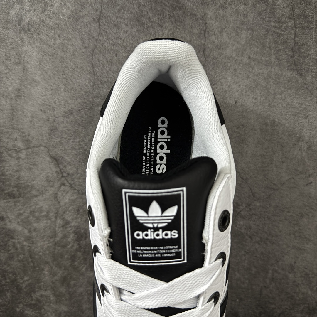 图片[8]-【H11顶级头层版】adidas originals Superstar 2 贝壳头 简约经典 舒适时尚 复古板鞋 男女同款 黑白 货号：JQ0313 全新升级版 皮料改进至头层原厂皮 原盒 原底原料 开模打造 原厂织唛鞋标 高精密准度 原楦原纸板开发 匹配原版98%以上 后跟垫棉独家呈现 反口里弧度正确 原厂鞋垫 背胶 后跟电绣针数 与正品一致 原厂皮料 原厂车缝线 质感无敌 皮料切割干净 无任何毛边 清洁度细节完美 进口港宝加持 后跟自然饱满 还原公司包裹性 鞋面采用原装数据贴合技术 全方位贴合包裹脚型 鞋跟部鞋底牵引设计 提供强大的抓地性能 更适应不同实战场地路面 尺码：35.5 36 36.5 37.5 38 38.5 39 40 40.5 41 42 42.5 43 44 45-选品中心