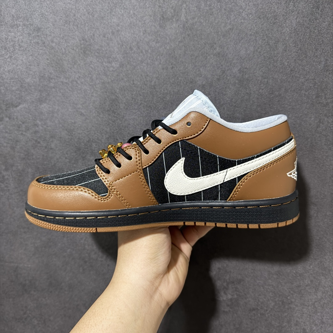 图片[2]-【K版】Air Jordan 1 Low 黑棕条纹 升级正确原装楦型开发纸版 中底注胶孔内置真Sole气垫 耐克Nike Air Jordan1 Low AJ低帮乔丹一代低帮经典复古文化休闲运动篮球鞋原鞋开模 拒绝公底 购置原厂同步原材料 都有细节还原98%原汁原味忠于原版 货号：IR7560 010 尺码：36 36.5 37.5 38 38.5 39 40 40.5 41 42 42.5 43 44 45 46-莆田鞋