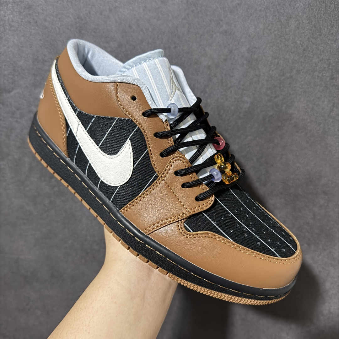 图片[3]-【K版】Air Jordan 1 Low 黑棕条纹 升级正确原装楦型开发纸版 中底注胶孔内置真Sole气垫 耐克Nike Air Jordan1 Low AJ低帮乔丹一代低帮经典复古文化休闲运动篮球鞋原鞋开模 拒绝公底 购置原厂同步原材料 都有细节还原98%原汁原味忠于原版 货号：IR7560 010 尺码：36 36.5 37.5 38 38.5 39 40 40.5 41 42 42.5 43 44 45 46-莆田鞋