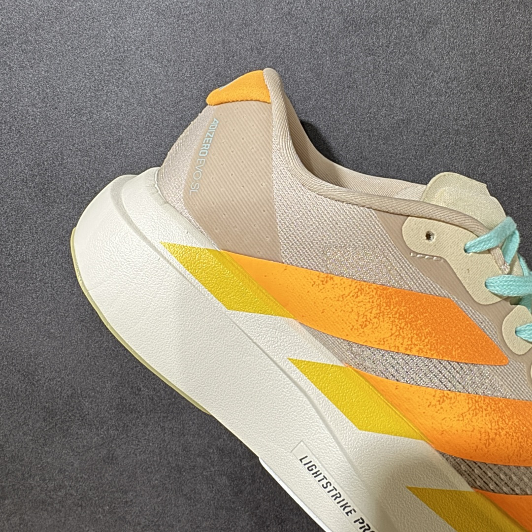 图片[7]-【TD版本】Adidas Adizero Evo SL 阿迪超轻透气缓震跑鞋  整体外观造型与adiZero Adios Pro EVO 1非常相似 中底配置方面搭载全掌Lightstrike Pro 鞋面采用透气网面示人 契合日常训练鞋的定位 更加耐用 外底给到了马牌橡胶 及上代竞速旗舰adidas Adizero Adios Pro 3区域分布 货号： JQ2799  尺码：36 36.5 37.5 38 38.5 39 40 40.5 41 42 42.5 43 44 45-选品中心