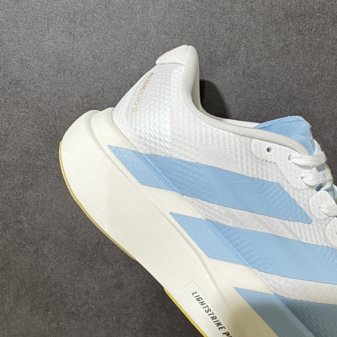 图片[7]-【TD版本】Adidas Adizero Evo SL 2 阿迪超轻透气缓震跑鞋 #以令人难以置信的138克重量，刷新了跑鞋轻量化的记录，阿迪在材料科学和工艺技术上的深厚积累。 #全新鞋款采用Lightweight Upper材料，让穿着者几乎能够体验到一种\”裸足\”的感觉 货号： JQ4527 尺码：35 36 36.5 37 38 38.5 39 40 40.5 41 42 42.5 43 44 44.5 45-选品中心