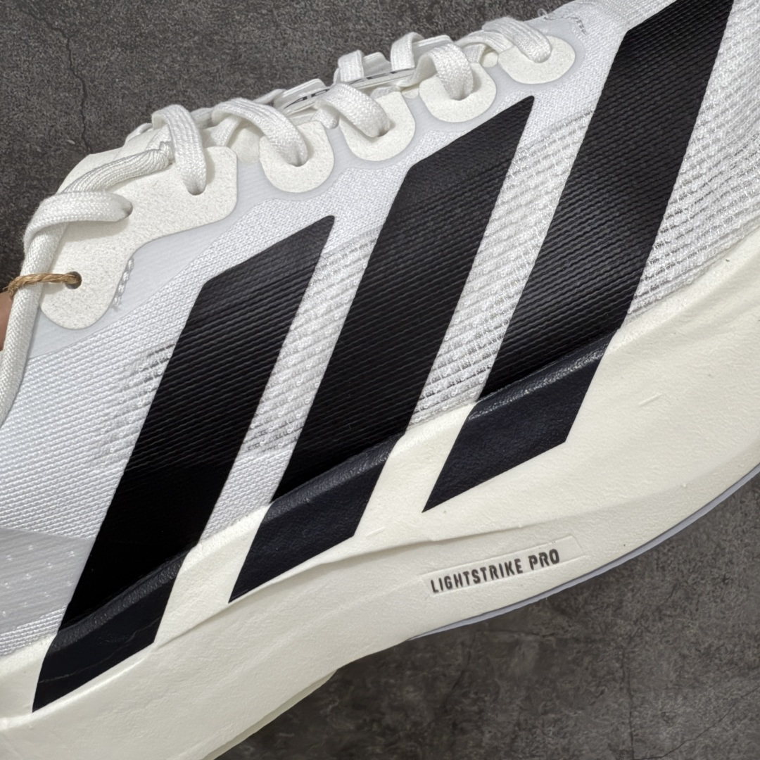 图片[4]-【Goat版本】Adidas Adizero EVO SL 马拉松竞速专业跑鞋 市场最强版出货 原材料 内置碳板 原厂网纱潮流 超临界发泡大底 脚感软弹度与原版几乎无差别 细节目前市场最接近原版品质 外贸专供 最大做到48码 此款针织网面非常轻薄 纤维间的缝隙很大 可以保证跑步时的透气、排汗效果 鞋舌直接与两侧的内衬和鞋底连接在一起 在跑步过程中不会被鞋舌的左右移动所困扰 在标准鞋带孔的基础上再拓宽一组鞋带孔 适合不同脚型的需求 突破性 EnergyRods 技术，有助于跑者实现更好的成绩 中底独特的LIGHTSTRIKE PRO泡棉材质 微弹感觉在跑步过程中给予了良好的支撑体验 对于顶级精英和高水平进阶跑者来说 ADIOS PRO是一双值得信赖的竞速比赛用鞋 货号：JH6206 尺码：36-48-莆田鞋