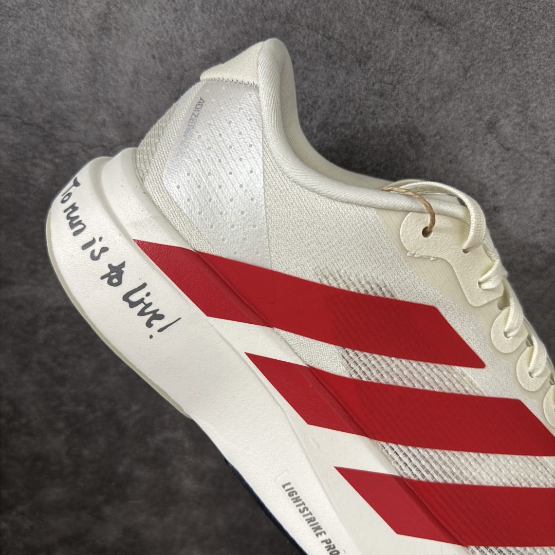 图片[7]-【XE版本】Adidas Adizero EVO SL 马拉松竞速专业跑鞋 市场最强版出货 原材料 内置碳板 原厂网纱潮流 超临界发泡大底 脚感软弹度与原版几乎无差别 细节目前市场最接近原版品质 外贸专供 最大做到48码 此款针织网面非常轻薄 纤维间的缝隙很大 可以保证跑步时的透气、排汗效果 鞋舌直接与两侧的内衬和鞋底连接在一起 在跑步过程中不会被鞋舌的左右移动所困扰 在标准鞋带孔的基础上再拓宽一组鞋带孔 适合不同脚型的需求 突破性 EnergyRods 技术，有助于跑者实现更好的成绩 中底独特的LIGHTSTRIKE PRO泡棉材质 微弹感觉在跑步过程中给予了良好的支撑体验 对于顶级精英和高水平进阶跑者来说 ADIOS PRO是一双值得信赖的竞速比赛用鞋 货号：JS1182 尺码：36-48-选品中心