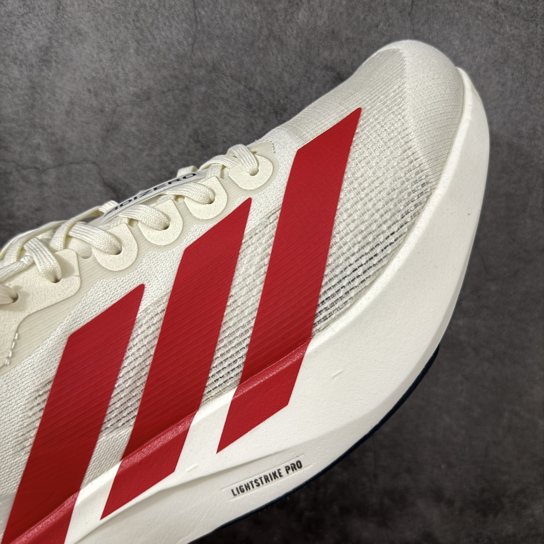 图片[6]-【XE版本】Adidas Adizero EVO SL 马拉松竞速专业跑鞋 市场最强版出货 原材料 内置碳板 原厂网纱潮流 超临界发泡大底 脚感软弹度与原版几乎无差别 细节目前市场最接近原版品质 外贸专供 最大做到48码 此款针织网面非常轻薄 纤维间的缝隙很大 可以保证跑步时的透气、排汗效果 鞋舌直接与两侧的内衬和鞋底连接在一起 在跑步过程中不会被鞋舌的左右移动所困扰 在标准鞋带孔的基础上再拓宽一组鞋带孔 适合不同脚型的需求 突破性 EnergyRods 技术，有助于跑者实现更好的成绩 中底独特的LIGHTSTRIKE PRO泡棉材质 微弹感觉在跑步过程中给予了良好的支撑体验 对于顶级精英和高水平进阶跑者来说 ADIOS PRO是一双值得信赖的竞速比赛用鞋 货号：JS1182 尺码：36-48-选品中心
