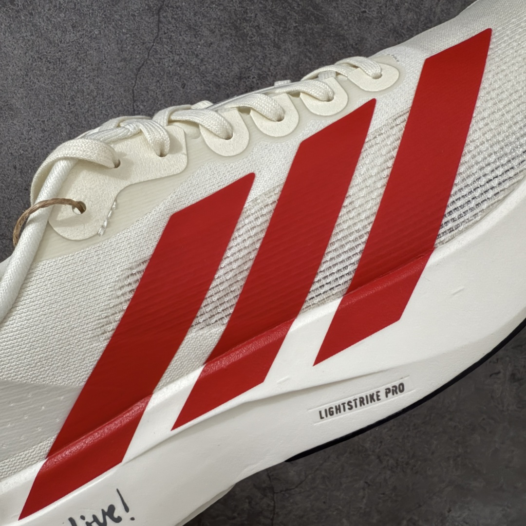 图片[5]-【XE版本】Adidas Adizero EVO SL 马拉松竞速专业跑鞋 市场最强版出货 原材料 内置碳板 原厂网纱潮流 超临界发泡大底 脚感软弹度与原版几乎无差别 细节目前市场最接近原版品质 外贸专供 最大做到48码 此款针织网面非常轻薄 纤维间的缝隙很大 可以保证跑步时的透气、排汗效果 鞋舌直接与两侧的内衬和鞋底连接在一起 在跑步过程中不会被鞋舌的左右移动所困扰 在标准鞋带孔的基础上再拓宽一组鞋带孔 适合不同脚型的需求 突破性 EnergyRods 技术，有助于跑者实现更好的成绩 中底独特的LIGHTSTRIKE PRO泡棉材质 微弹感觉在跑步过程中给予了良好的支撑体验 对于顶级精英和高水平进阶跑者来说 ADIOS PRO是一双值得信赖的竞速比赛用鞋 货号：JS1182 尺码：36-48-选品中心