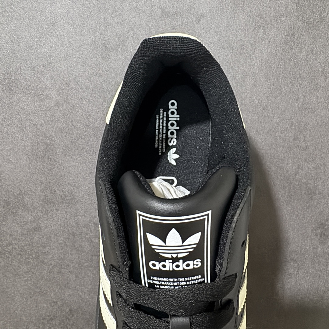 图片[6]-【H11顶级头层版】adidas originals Superstar 2 贝壳头 简约经典 舒适时尚 复古板鞋 男女同款 黑白 货号：JH9977 全新升级版 皮料改进至头层原厂皮 原盒 原底原料 开模打造 原厂织唛鞋标 高精密准度 原楦原纸板开发 匹配原版98%以上 后跟垫棉独家呈现 反口里弧度正确 原厂鞋垫 背胶 后跟电绣针数 与正品一致 原厂皮料 原厂车缝线 质感无敌 皮料切割干净 无任何毛边 清洁度细节完美 进口港宝加持 后跟自然饱满 还原公司包裹性 鞋面采用原装数据贴合技术 全方位贴合包裹脚型 鞋跟部鞋底牵引设计 提供强大的抓地性能 更适应不同实战场地路面 尺码：35.5 36 36.5 37.5 38 38.5 39 40 40.5 41 42 42.5 43 44 45-选品中心