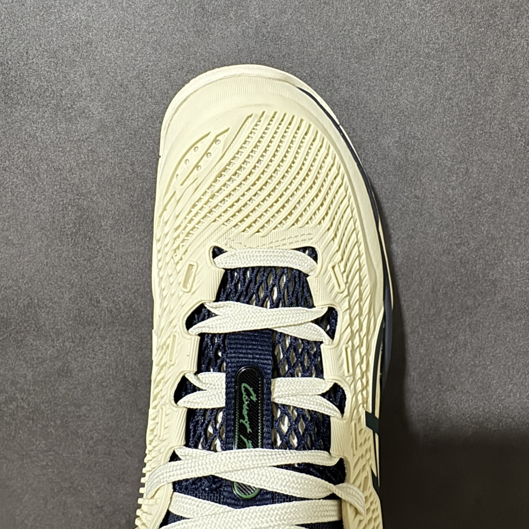 图片[5]-【公司级】Asics Court FF 3 Novak 舒适百搭 耐磨 低帮 网球鞋 男女款 米墨绿 网球鞋 COURT FF 3鞋面采用PU支撑裁片，提供了横向和纵向移动的灵活性的同时提升了足部移动时的稳定性；袜套式鞋口设计，提供很好的包裹性；分离式中足稳定片，改善扭转刚度，增加制动力和推进力；分离式后掌，增大触地面积之余，能够减少滑步耗时，降低身体负荷。 尺码：36-47 含半码 货号：1041A370-105-选品中心