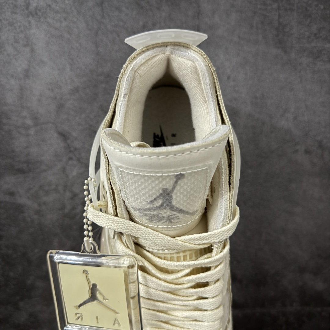 图片[8]-【XS纯原】Off-White™ x Air Jordan AJ4 Retro\”Cream/Sail\” OW联名白帆 CV9388-100 超强性价比版本 可支持高端零售 采用原厂韩国进口网纱 全鞋电脑定位针车 原档案精准数据分码段标语 独家原装大底注意带氧化效果 \”双面Air OW\”字样精准对位 正确中底钢印 原厂特供皮料加持 确保原汁原味 完美呈现四代版型 一比一鞋头弧度高度鞋身弧度 数据细节工艺流程均保持原鞋一致 原厂TPU网格鞋带扣 正确内里网布 菱角分明不变形无多余毛边 柔软性质感一致于原鞋 原厂织唛标 原厂飞人电绣工艺 尾指中部跳三针 独家绑鞋带手法 印刷中底布 四线拉帮 米色美纹纸贴合固定 进口港宝加持 后跟自然饱满 全鞋荧光划线卡点 追求极致完美 每一双都是工艺品 多重QC质检 公司货的品控标准 实实在在的免检产品 尺码： 40 40.5 41 42 42.5 43 44 44.5 45 46 47.5-选品中心