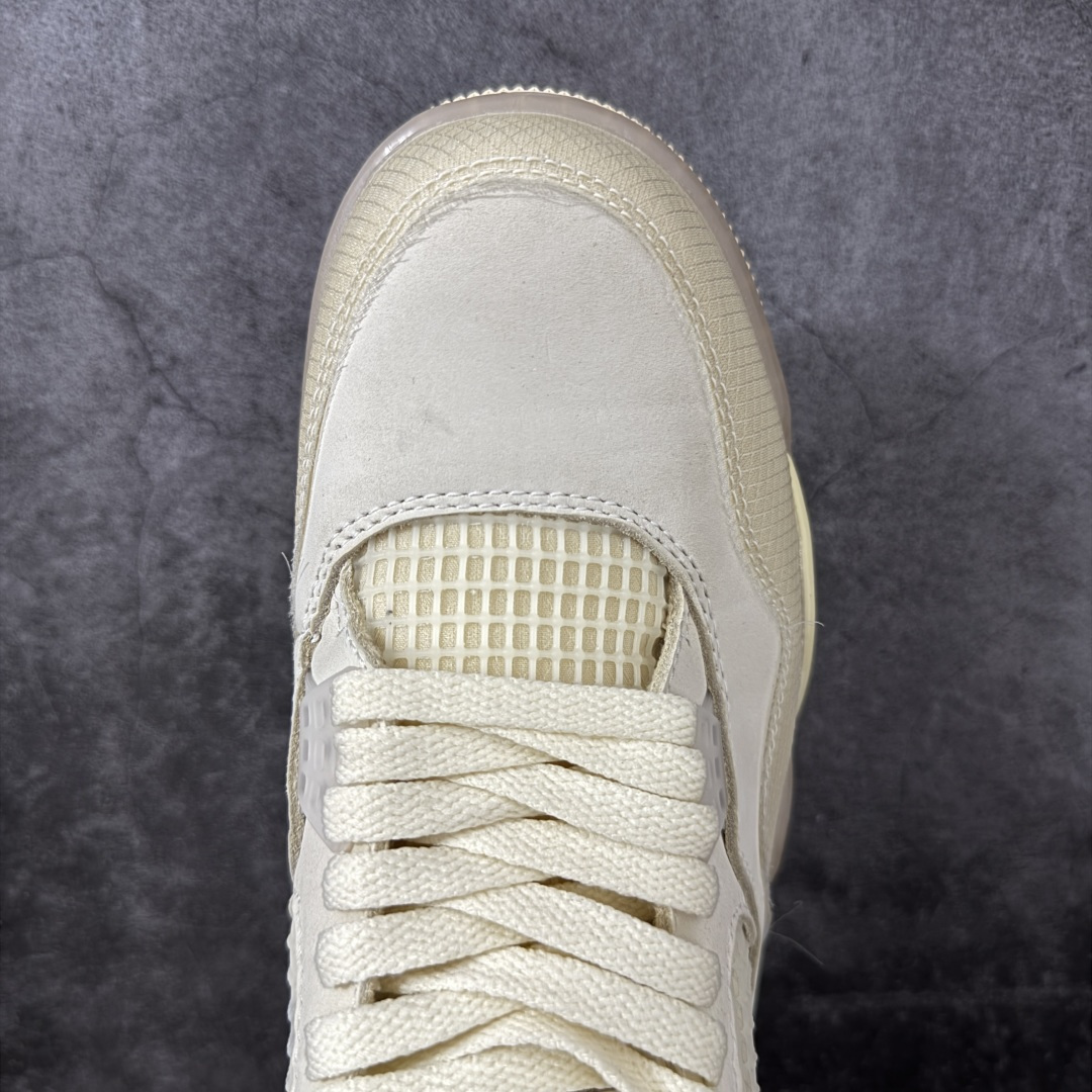 图片[5]-【XS纯原】Off-White™ x Air Jordan AJ4 Retro\”Cream/Sail\” OW联名白帆 CV9388-100 超强性价比版本 可支持高端零售 采用原厂韩国进口网纱 全鞋电脑定位针车 原档案精准数据分码段标语 独家原装大底注意带氧化效果 \”双面Air OW\”字样精准对位 正确中底钢印 原厂特供皮料加持 确保原汁原味 完美呈现四代版型 一比一鞋头弧度高度鞋身弧度 数据细节工艺流程均保持原鞋一致 原厂TPU网格鞋带扣 正确内里网布 菱角分明不变形无多余毛边 柔软性质感一致于原鞋 原厂织唛标 原厂飞人电绣工艺 尾指中部跳三针 独家绑鞋带手法 印刷中底布 四线拉帮 米色美纹纸贴合固定 进口港宝加持 后跟自然饱满 全鞋荧光划线卡点 追求极致完美 每一双都是工艺品 多重QC质检 公司货的品控标准 实实在在的免检产品 尺码： 40 40.5 41 42 42.5 43 44 44.5 45 46 47.5-选品中心