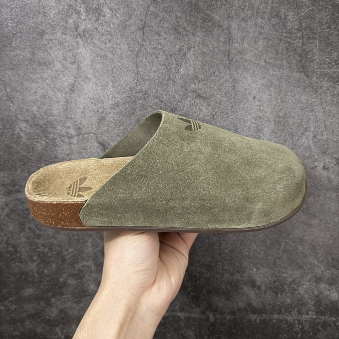 【神版】adidas originals Adimule 阿迪勃肯 绿色 舒适百搭 防磨包头一脚蹬拖鞋 货号：IH6907 尺码：35.5-45半码-选品中心