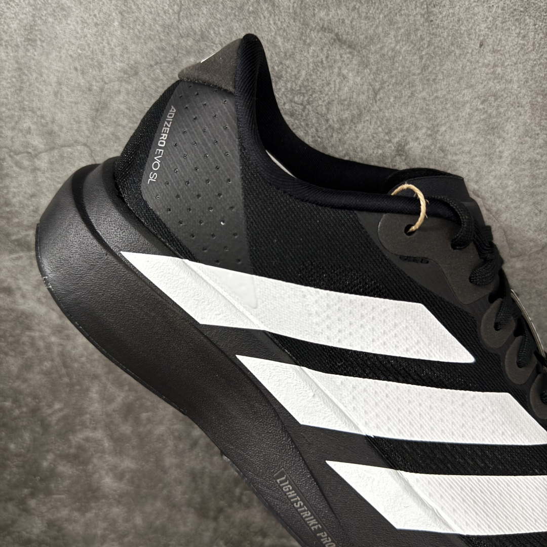 图片[7]-【XE版本】Adidas Adizero EVO SL 马拉松竞速专业跑鞋 市场最强版出货 原材料 内置碳板 原厂网纱潮流 超临界发泡大底 脚感软弹度与原版几乎无差别 细节目前市场最接近原版品质 外贸专供 最大做到48码 此款针织网面非常轻薄 纤维间的缝隙很大 可以保证跑步时的透气、排汗效果 鞋舌直接与两侧的内衬和鞋底连接在一起 在跑步过程中不会被鞋舌的左右移动所困扰 在标准鞋带孔的基础上再拓宽一组鞋带孔 适合不同脚型的需求 突破性 EnergyRods 技术，有助于跑者实现更好的成绩 中底独特的LIGHTSTRIKE PRO泡棉材质 微弹感觉在跑步过程中给予了良好的支撑体验 对于顶级精英和高水平进阶跑者来说 ADIOS PRO是一双值得信赖的竞速比赛用鞋 货号：JP7149 尺码：36-48-选品中心