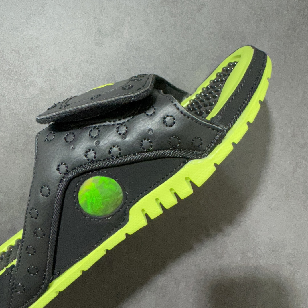 图片[8]-【公司级】新配色✨纯原订单 3D立体猫眼 黑荧光绿 Air Jordan Hydro XIII Retro Slides AJ13 运动拖鞋 乔丹13 经典的13代配色装扮 加上可调节的搭带 TPR 按摩内底和 Phylon 缓震鞋底 以高规格的配置带来非凡舒适的穿着体验 作为AJ的铁杆粉丝 这份夏日精品想必无法忽视！ 货号：684915-025 尺码：36-45-选品中心
