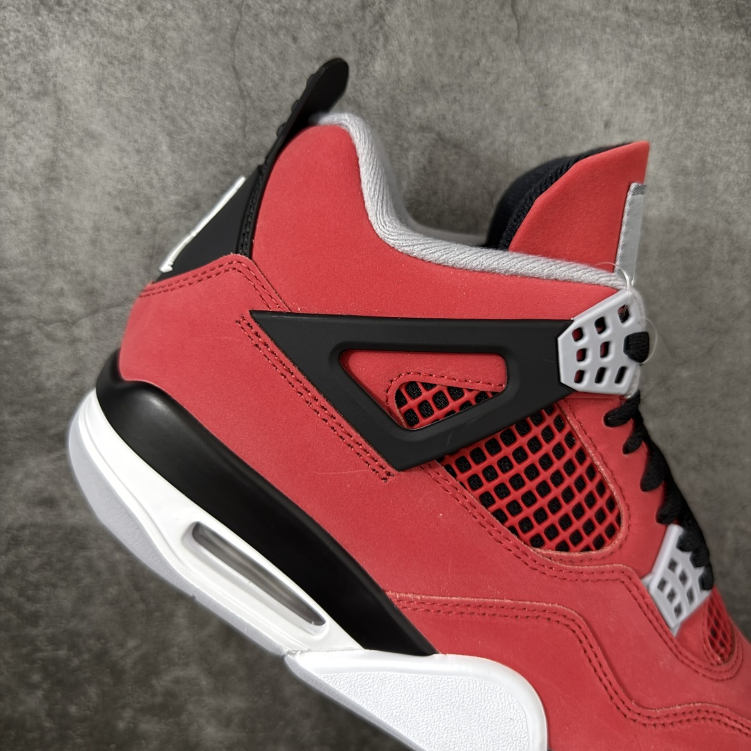 图片[7]-【KZ神头层版】Air Jordan 4 Retro AJ4 2026复刻公牛红黑 FQ8138-600 原汁原味完美呈现四代版型 一比一鞋头弧度高度趴度鞋身弧度 原厂麂皮绒皮料材质 数据细节工艺流程均保持公司一致 细节品控鞋型随意秒杀市面版本 原厂TPU网格鞋带扣 正确内里网布 菱角分明不变形无多余毛边 柔软性质感一致于原鞋 原厂织唛标 原厂飞人电绣工艺 独家绑鞋带手法 印刷中底布 四线拉帮 米色美纹纸贴合固定 进口港宝加持 后跟自然饱满 全鞋荧光划线卡点 追求极致完美 每一双都是工艺品 多重QC质检 超越公司货的品控标准 实实在在的免检产品 尺码：40-48.5-选品中心