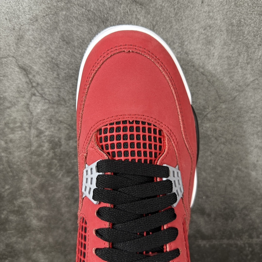 图片[5]-【KZ神头层版】Air Jordan 4 Retro AJ4 2026复刻公牛红黑 FQ8138-600 原汁原味完美呈现四代版型 一比一鞋头弧度高度趴度鞋身弧度 原厂麂皮绒皮料材质 数据细节工艺流程均保持公司一致 细节品控鞋型随意秒杀市面版本 原厂TPU网格鞋带扣 正确内里网布 菱角分明不变形无多余毛边 柔软性质感一致于原鞋 原厂织唛标 原厂飞人电绣工艺 独家绑鞋带手法 印刷中底布 四线拉帮 米色美纹纸贴合固定 进口港宝加持 后跟自然饱满 全鞋荧光划线卡点 追求极致完美 每一双都是工艺品 多重QC质检 超越公司货的品控标准 实实在在的免检产品 尺码：40-48.5-选品中心