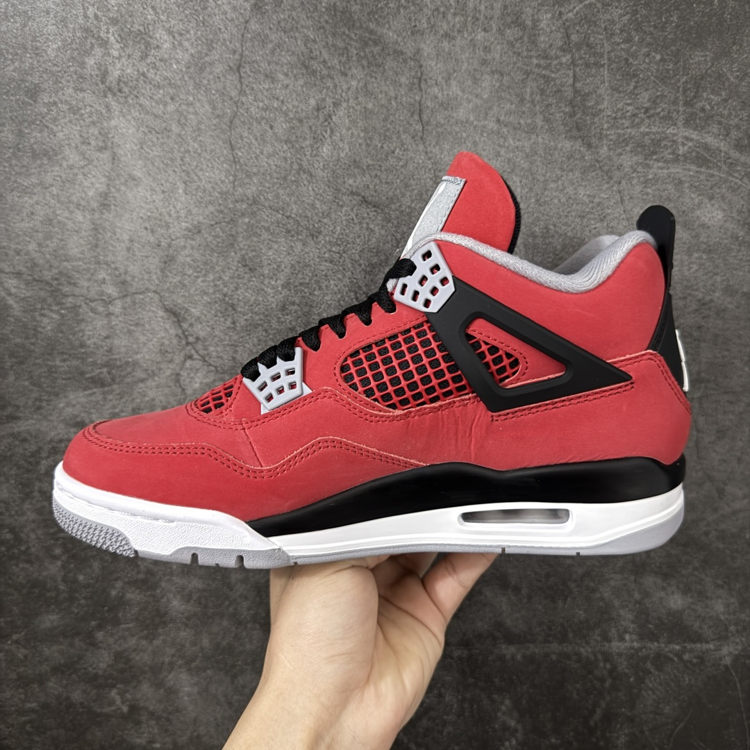 图片[2]-【KZ神头层版】Air Jordan 4 Retro AJ4 2026复刻公牛红黑 FQ8138-600 原汁原味完美呈现四代版型 一比一鞋头弧度高度趴度鞋身弧度 原厂麂皮绒皮料材质 数据细节工艺流程均保持公司一致 细节品控鞋型随意秒杀市面版本 原厂TPU网格鞋带扣 正确内里网布 菱角分明不变形无多余毛边 柔软性质感一致于原鞋 原厂织唛标 原厂飞人电绣工艺 独家绑鞋带手法 印刷中底布 四线拉帮 米色美纹纸贴合固定 进口港宝加持 后跟自然饱满 全鞋荧光划线卡点 追求极致完美 每一双都是工艺品 多重QC质检 超越公司货的品控标准 实实在在的免检产品 尺码：40-48.5-选品中心