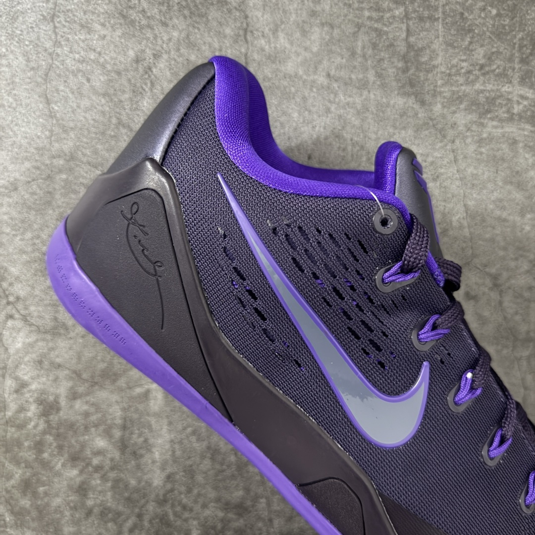图片[7]-【S2纯原】NK Kobe 9 Low EM PE 科比九代舒适减震防滑低帮篮球鞋 紫色 IH1401-500 React科技鞋垫加持 实战配置直接拉满 原楦纸板开发 鞋身流线型、后跟塑形 区分土肥圆 原厂针织鞋面一针一线匹配原版 全身鞋材卡料色独家定制 唯一万针立体刺绣SWOOSH 真实底模最大48.5 实战利器 专供海外市场 尺码：40 40.5 41 42 42.5 43 44 44.5 45 46 47.5 48.5 （脚宽、脚胖 建议买大半码）-选品中心