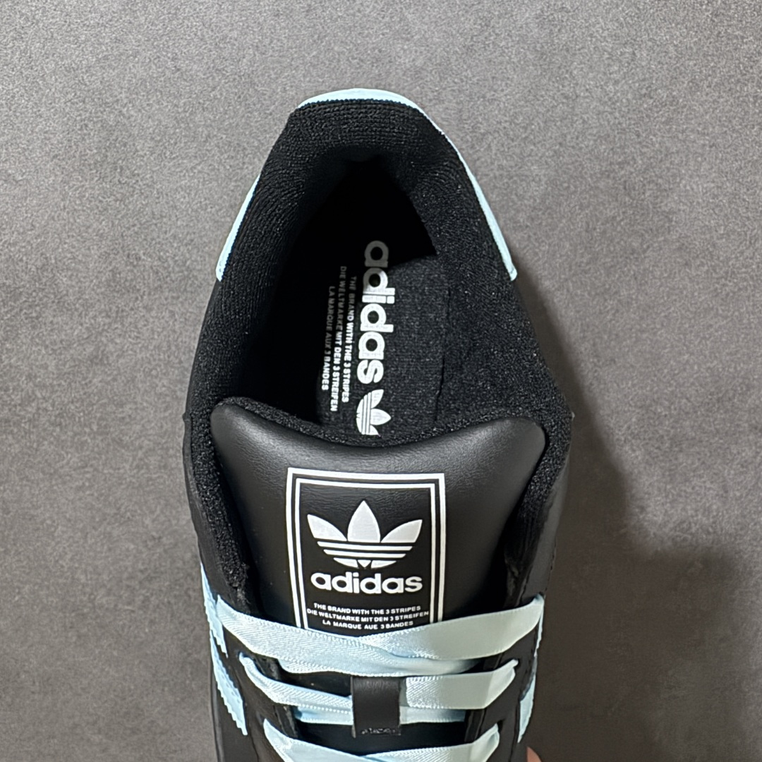 图片[6]-【H11顶级头层版】adidas originals Superstar 2 贝壳头 简约经典 舒适时尚 复古板鞋 男女同款 黑白 货号：JH9977 全新升级版 皮料改进至头层原厂皮 原盒 原底原料 开模打造 原厂织唛鞋标 高精密准度 原楦原纸板开发 匹配原版98%以上 后跟垫棉独家呈现 反口里弧度正确 原厂鞋垫 背胶 后跟电绣针数 与正品一致 原厂皮料 原厂车缝线 质感无敌 皮料切割干净 无任何毛边 清洁度细节完美 进口港宝加持 后跟自然饱满 还原公司包裹性 鞋面采用原装数据贴合技术 全方位贴合包裹脚型 鞋跟部鞋底牵引设计 提供强大的抓地性能 更适应不同实战场地路面 尺码：35.5 36 36.5 37.5 38 38.5 39 40 40.5 41 42 42.5 43 44 45-选品中心