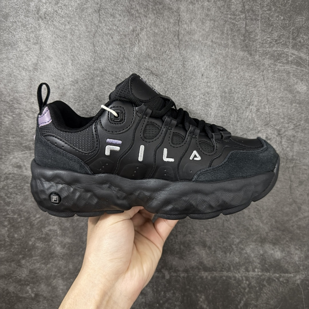 【公司级】FILA斐乐 MUFFIN 松饼鞋 时尚个性潮流复古经典百搭运动舒适 增高 低帮 生活休闲鞋 女鞋 货号：F12M541106FBK 尺码：35.5 36 36.5 37.5 38 38.5 39 40-选品中心