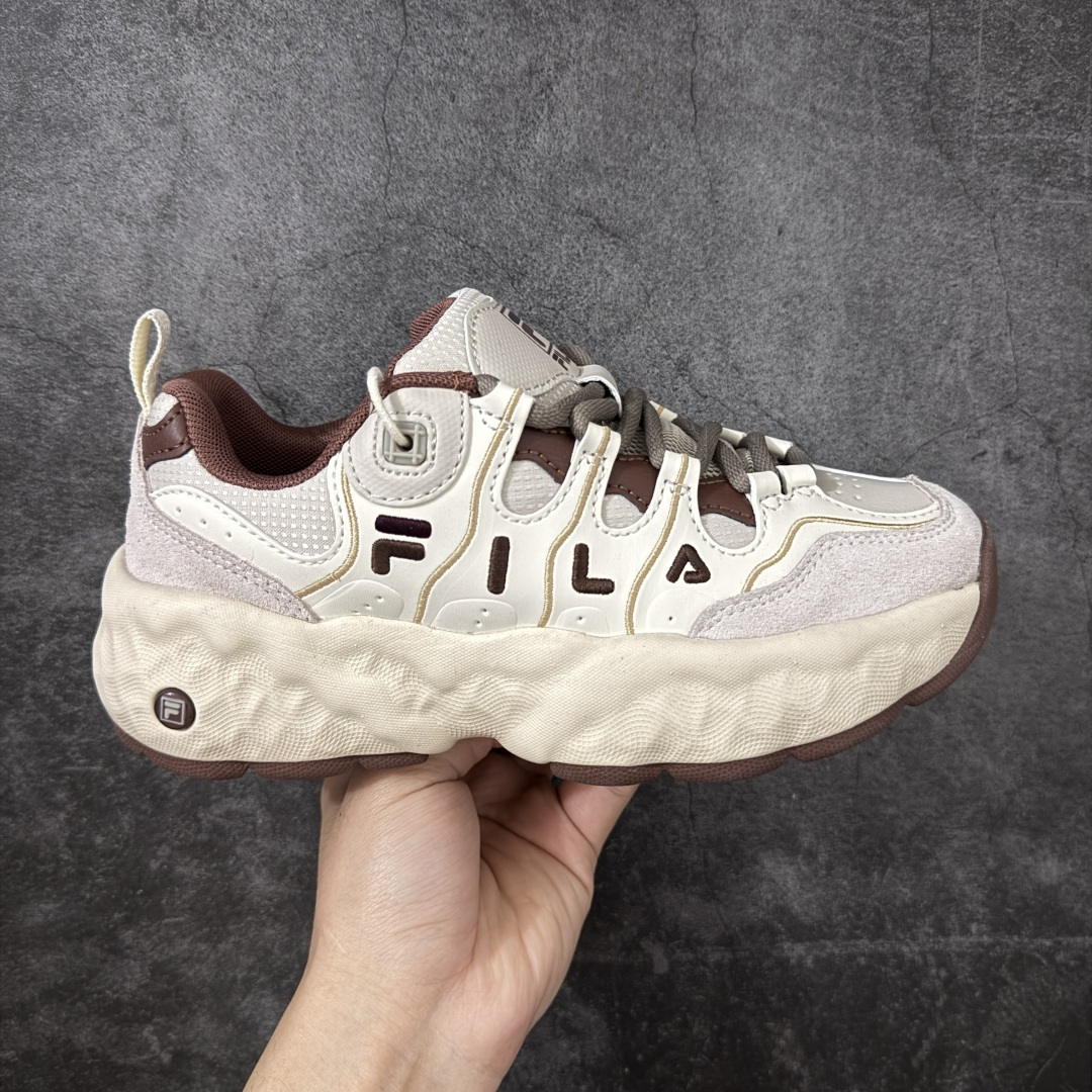 【公司级】FILA斐乐 MUFFIN 松饼鞋 时尚个性潮流复古经典百搭运动舒适 增高 低帮 生活休闲鞋 女鞋 货号：F12M541106FBK 尺码：35.5 36 36.5 37.5 38 38.5 39 40-选品中心