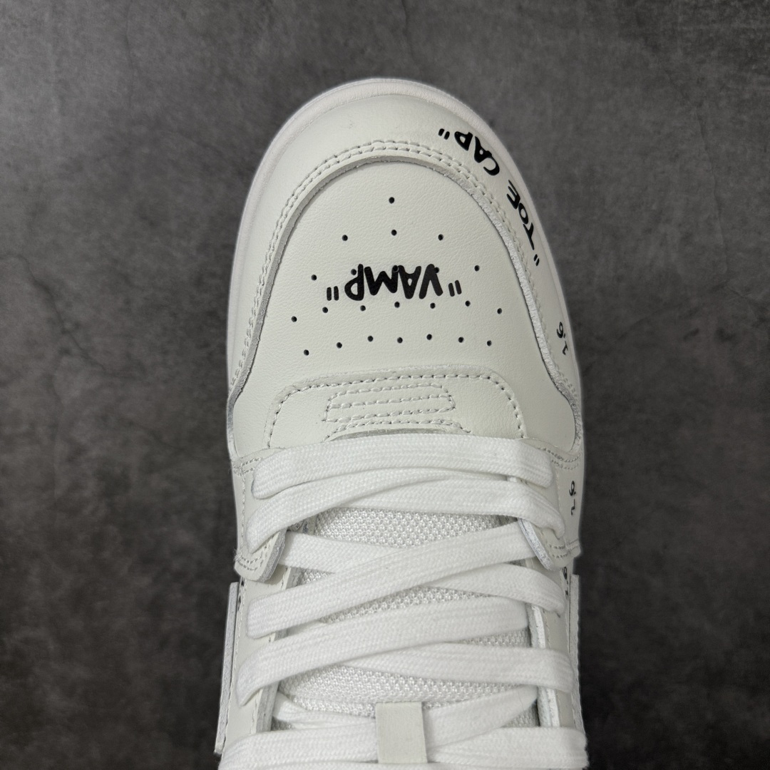 图片[5]-【纯原版】OFF-WHITE Out Of Office OW低帮时尚板鞋 白绿 杨幂同款 由经典配色打造 箭头符号、ZipTie 标签、1ogo印花等经典元素皆在此呈现 让人一眼明了 Off-White 的潮流身份 单品以黑白配色皮质制成 饰有品牌标志性 zip Tie 束线带吊牌 侧面饰有 Arrows 图案 展现出品牌对街头风格的偏爱 原厂原档案开发 原盒原标原厂头层皮料 官方原版设计 做工细节全方位对比原鞋 尺码：36 37 38 39 40 41 42 43 44 45 46 47-选品中心