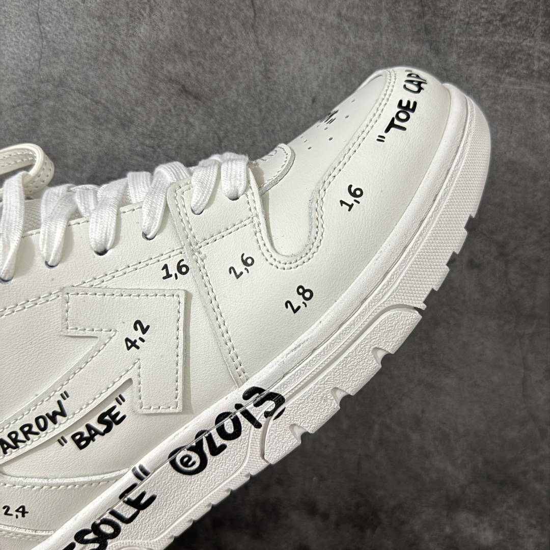 图片[6]-【纯原版】OFF-WHITE Out Of Office OW低帮时尚板鞋 白绿 杨幂同款 由经典配色打造 箭头符号、ZipTie 标签、1ogo印花等经典元素皆在此呈现 让人一眼明了 Off-White 的潮流身份 单品以黑白配色皮质制成 饰有品牌标志性 zip Tie 束线带吊牌 侧面饰有 Arrows 图案 展现出品牌对街头风格的偏爱 原厂原档案开发 原盒原标原厂头层皮料 官方原版设计 做工细节全方位对比原鞋 尺码：36 37 38 39 40 41 42 43 44 45 46 47-选品中心