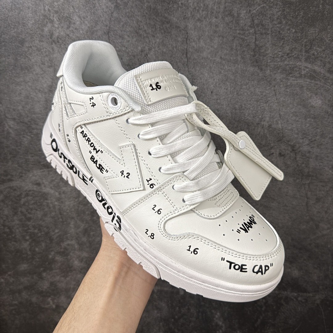 图片[3]-【纯原版】OFF-WHITE Out Of Office OW低帮时尚板鞋 白绿 杨幂同款 由经典配色打造 箭头符号、ZipTie 标签、1ogo印花等经典元素皆在此呈现 让人一眼明了 Off-White 的潮流身份 单品以黑白配色皮质制成 饰有品牌标志性 zip Tie 束线带吊牌 侧面饰有 Arrows 图案 展现出品牌对街头风格的偏爱 原厂原档案开发 原盒原标原厂头层皮料 官方原版设计 做工细节全方位对比原鞋 尺码：36 37 38 39 40 41 42 43 44 45 46 47-选品中心