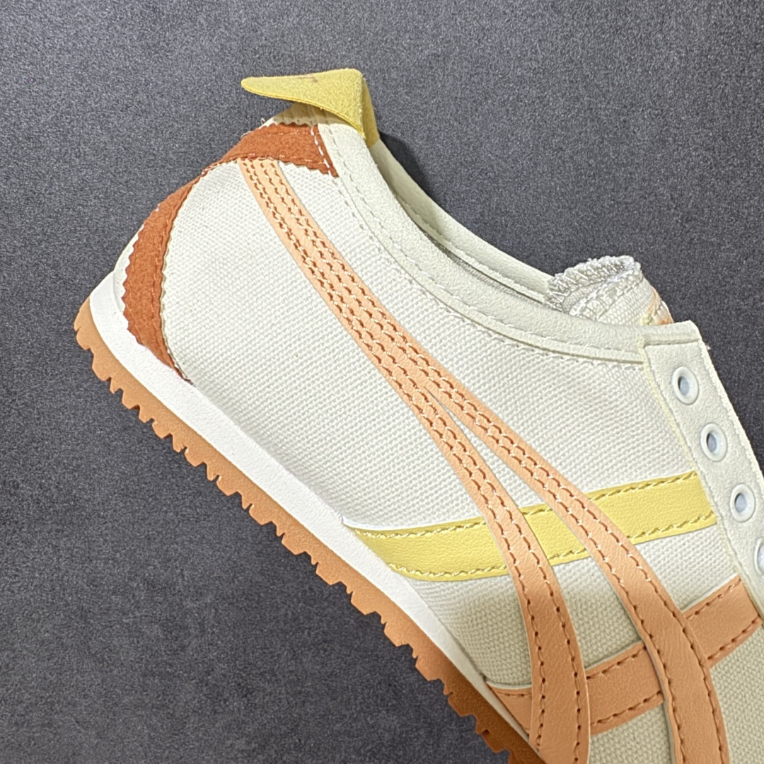 图片[7]-【纯原版】鬼冢虎Onitsuka Tiger Mexico 66 一脚蹬男女同款帆布鞋面休闲板鞋 1183A360鬼冢虎Onitsuka Tiger的MEXICO 66™系列是其经典复古运动鞋的代表作之一，而“一脚蹬”设计的SLIP-ON款式则是在此基础上的便捷化改良，主打无需系带、穿脱快速的休闲体验‌。该系列鞋款通常采用皮革材质，强调透气性和舒适度，并延续了MEXICO 66的复古外观，如侧面的标志性条纹设计和流畅的鞋型轮廓‌。 尺码： 36-45含半码 编码： AMB190200-选品中心