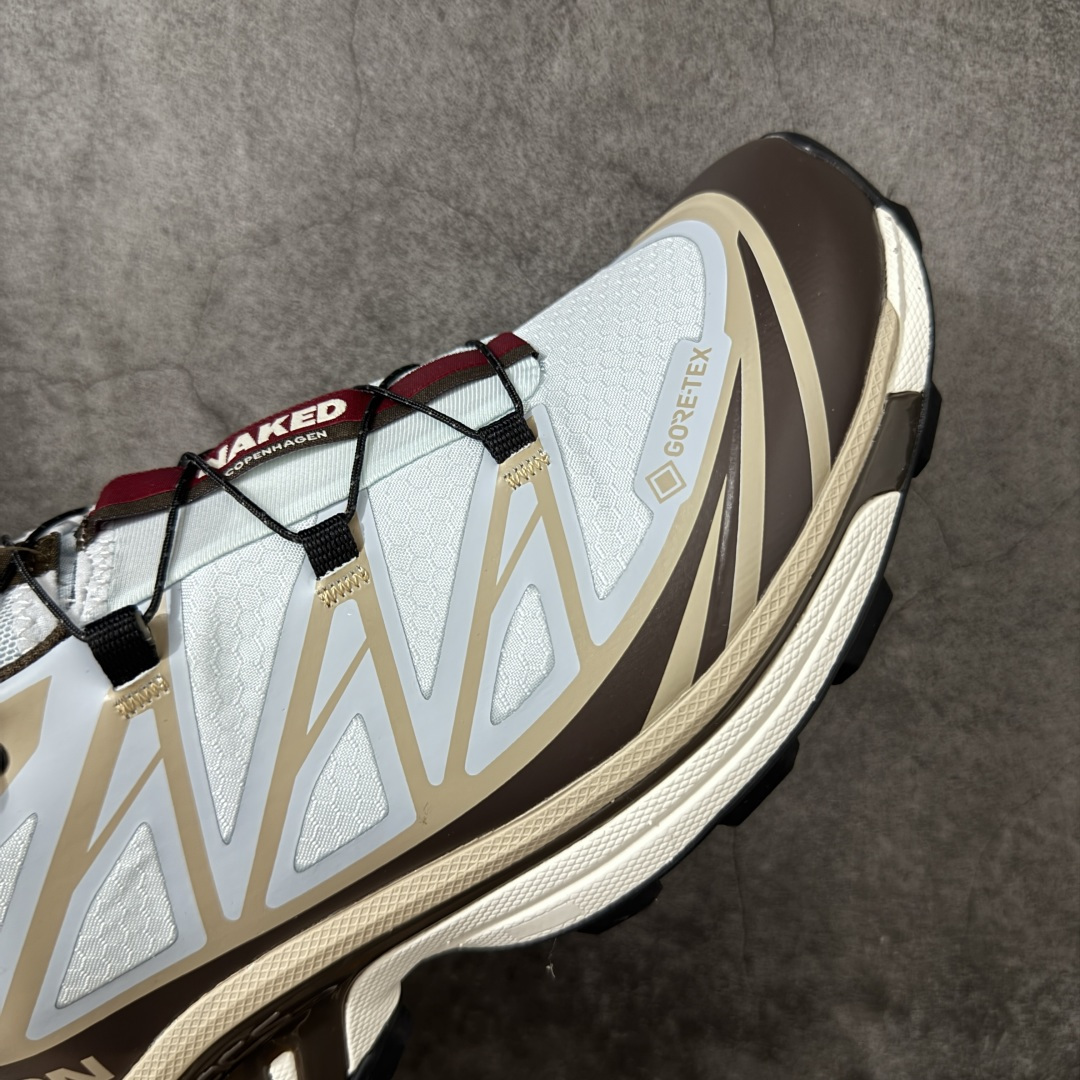 图片[6]-【巅峰升级版】 Salomon XT-6 GTX NAKED 防水款新配色 454666 萨洛蒙复古潮流户外机能登山跑鞋 纯原外贸平台特供订单 耗时半年巨作 全套原纸板楦头开发 原厂特供网布配套加持 确保原汁原味 完美呈现版型 原档数据独家私模五层组合大底 原装Ortholite轻量化鞋垫 中底布带钢印编号 原厂TPU锁扣 进口港宝加持 后跟自然饱满 还原公司包裹性 鞋面以“锯齿”状的包裹系统呈现 在基色底之下加入了各种色点缀 将公司的最新技术和时尚前卫的造型融入耐用的长跑款式中 鞋面由 TPU 薄膜制成 并焊接在高耐磨网眼上 使其既时尚又坚固 由 ACS底盘支撑 可增强稳定性和支撑力 以及由橡胶凸耳 Contragrip外底覆盖的 EVA 缓冲中底 旨在应对崎岖的地形 鞋舌上的彩色Salomon 标签、Quicklace 系统以及鞋头、鞋舌和鞋跟上的附加品牌使细节更加完美 让穿着者可以轻松驾驭户外与通勤下的任何运动生活场景 无缝鞋身户外随意纵横 颜值与脚感兼备 出街通勤 绝对非常吸睛 你值得拥有 尺码：36 36.5 37.5 38 38.5 39 40 40.5 41 42 42.5 43 44 44.5 45-选品中心