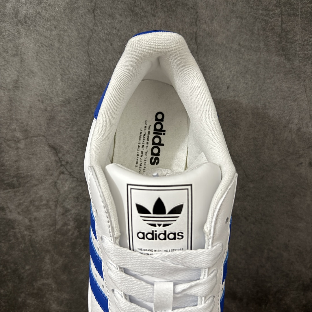图片[8]-【H11顶级头层版】adidas originals Superstar 2 贝壳头 简约经典 舒适时尚 复古板鞋 男女同款 白蓝 货号：JQ4729 全新升级版 皮料改进至头层原厂皮 原盒 原底原料 开模打造 原厂织唛鞋标 高精密准度 原楦原纸板开发 匹配原版98%以上 后跟垫棉独家呈现 反口里弧度正确 原厂鞋垫 背胶 后跟电绣针数 与正品一致 原厂皮料 原厂车缝线 质感无敌 皮料切割干净 无任何毛边 清洁度细节完美 进口港宝加持 后跟自然饱满 还原公司包裹性 鞋面采用原装数据贴合技术 全方位贴合包裹脚型 鞋跟部鞋底牵引设计 提供强大的抓地性能 更适应不同实战场地路面 尺码：35.5 36 36.5 37.5 38 38.5 39 40 40.5 41 42 42.5 43 44 45-选品中心