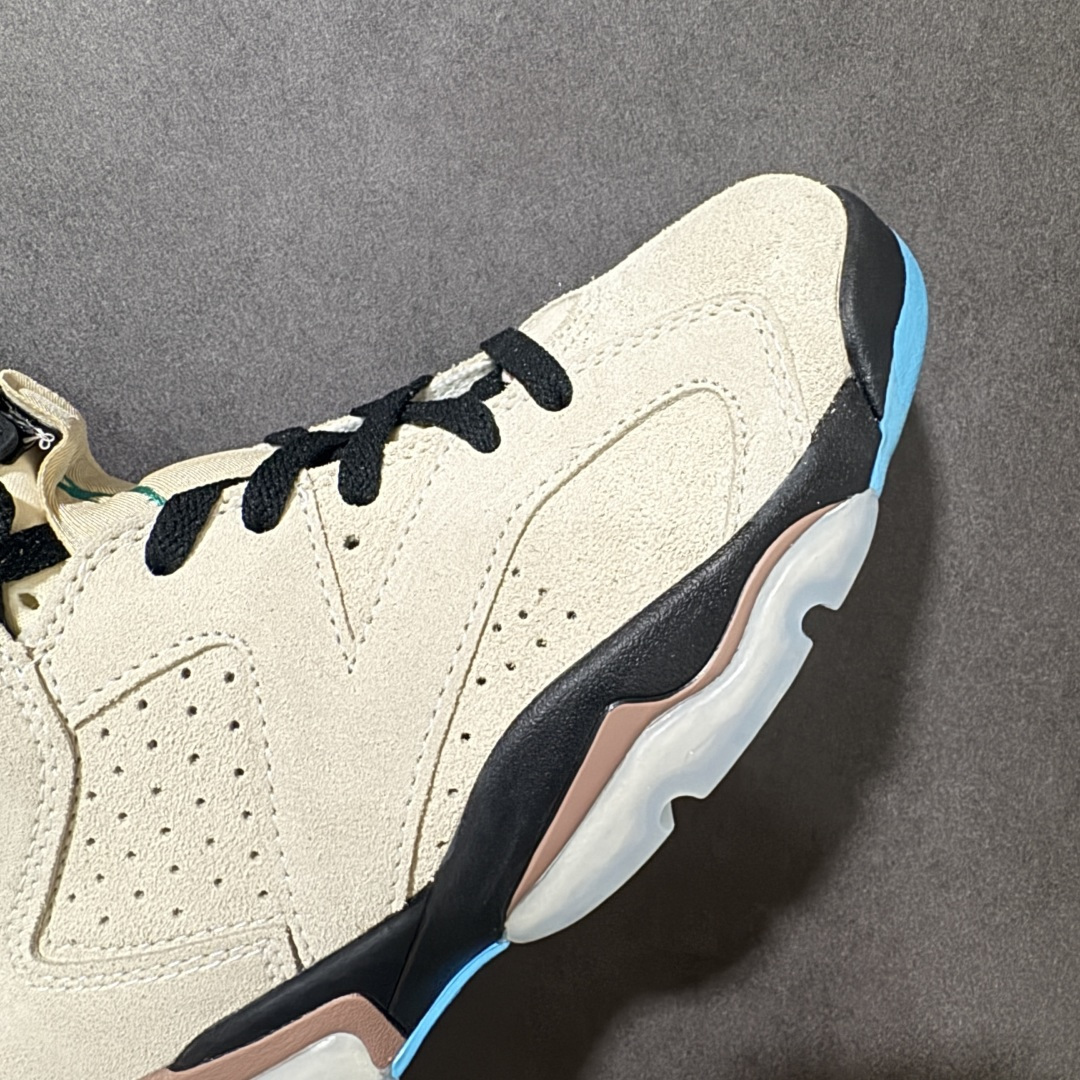 图片[8]-【公司级】A Ma Maniére x Air Jordan 6 Retro 高帮 联名浅棕色 AJ6 乔丹6代 aj6 乔6 高邦 浅棕色 乔丹篮球鞋系列 作为亚特兰大知名潮流店铺，A Ma Maniére与Jordan Brand的合作绝对是近年来最热门的系列。整双鞋以大面积浅棕色麂皮打造鞋身，辅以白色质感的细节，低调又不失质感；鞋舌上Jumpman Logo、后跟Nike Swoosh Logo及Air刺绣均以酒红色点缀，鞋舌、内衬部分均以缎面材质打造，延续了AMM联名一如既往的高规格设计；鞋身下部则依旧延续了性能不俗的分离式Air Sole气垫，中底采用白色妆点，最后辅以酒红色中底搭配粉色透明水晶外底及硕大的酒红色Jumpeman Logos进行收尾。 货号：IF3103-100 尺码：40-47.5B-选品中心