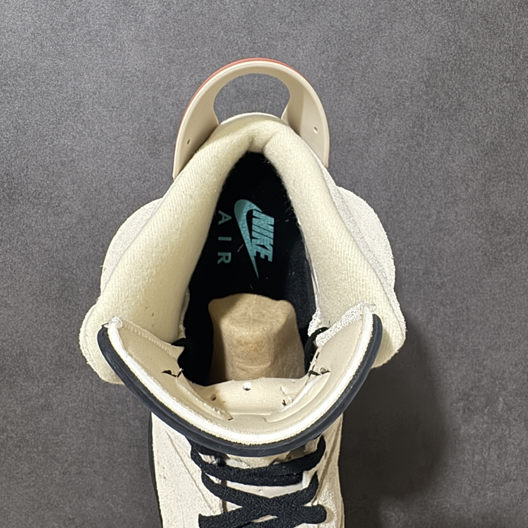 图片[6]-【公司级】A Ma Maniére x Air Jordan 6 Retro 高帮 联名浅棕色 AJ6 乔丹6代 aj6 乔6 高邦 浅棕色 乔丹篮球鞋系列 作为亚特兰大知名潮流店铺，A Ma Maniére与Jordan Brand的合作绝对是近年来最热门的系列。整双鞋以大面积浅棕色麂皮打造鞋身，辅以白色质感的细节，低调又不失质感；鞋舌上Jumpman Logo、后跟Nike Swoosh Logo及Air刺绣均以酒红色点缀，鞋舌、内衬部分均以缎面材质打造，延续了AMM联名一如既往的高规格设计；鞋身下部则依旧延续了性能不俗的分离式Air Sole气垫，中底采用白色妆点，最后辅以酒红色中底搭配粉色透明水晶外底及硕大的酒红色Jumpeman Logos进行收尾。 货号：IF3103-100 尺码：40-47.5B-选品中心