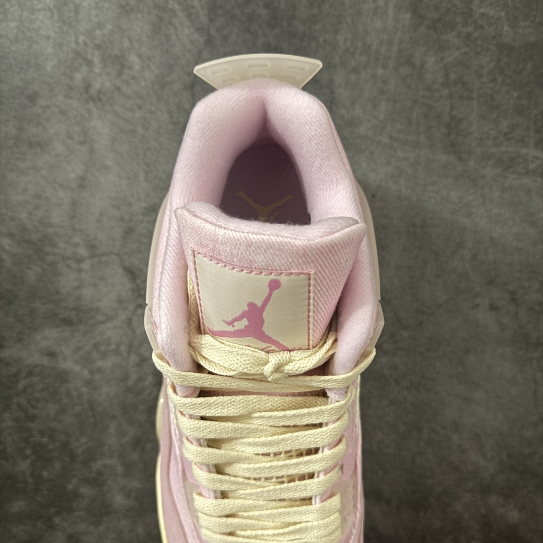 图片[8]-【TK至尊版】Air Jordan 4 Retro AJ4 2026水洗丹宁 粉色IB6716-600 目前市面所有大厂中 品质材料细节最好的一个版本 原汁原味完美呈现四代版型 一比一鞋头弧度高度趴度鞋身弧度 原厂麂皮绒皮料材质 数据细节工艺流程均保持公司一致 细节品控鞋型随意秒杀市面版本 原厂TPU网格鞋带扣 正确内里网布 菱角分明不变形无多余毛边 柔软性质感一致于原鞋 原厂织唛标 原厂飞人电绣工艺 独家绑鞋带手法 印刷中底布 四线拉帮 米色美纹纸贴合固定 进口港宝加持 后跟自然饱满 全鞋荧光划线卡点 追求极致完美 每一双都是工艺品 多重QC质检 超越公司货的品控标准 实实在在的免检产品 尺码：36-47.5-选品中心