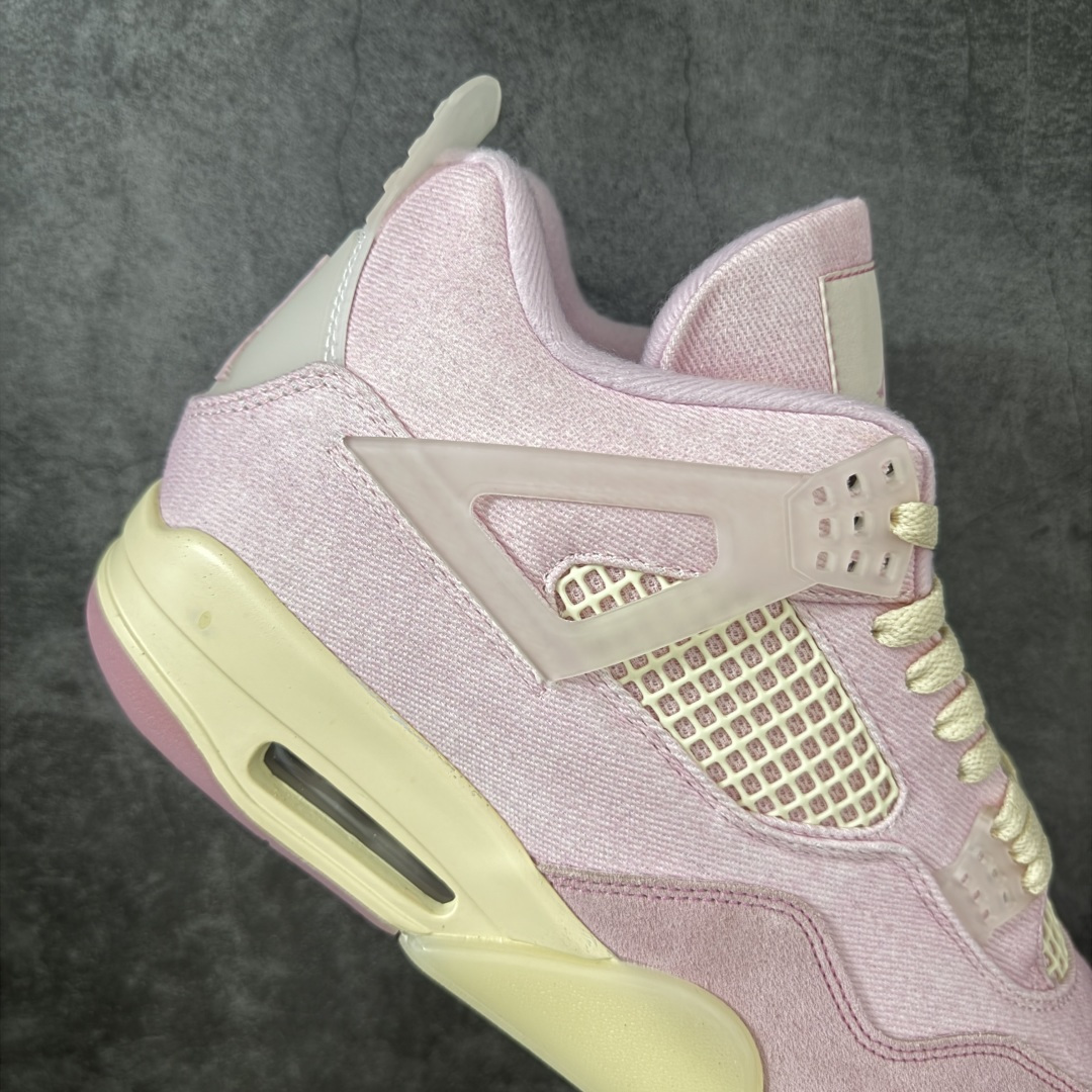 图片[7]-【TK至尊版】Air Jordan 4 Retro AJ4 2026水洗丹宁 粉色IB6716-600 目前市面所有大厂中 品质材料细节最好的一个版本 原汁原味完美呈现四代版型 一比一鞋头弧度高度趴度鞋身弧度 原厂麂皮绒皮料材质 数据细节工艺流程均保持公司一致 细节品控鞋型随意秒杀市面版本 原厂TPU网格鞋带扣 正确内里网布 菱角分明不变形无多余毛边 柔软性质感一致于原鞋 原厂织唛标 原厂飞人电绣工艺 独家绑鞋带手法 印刷中底布 四线拉帮 米色美纹纸贴合固定 进口港宝加持 后跟自然饱满 全鞋荧光划线卡点 追求极致完美 每一双都是工艺品 多重QC质检 超越公司货的品控标准 实实在在的免检产品 尺码：36-47.5-选品中心
