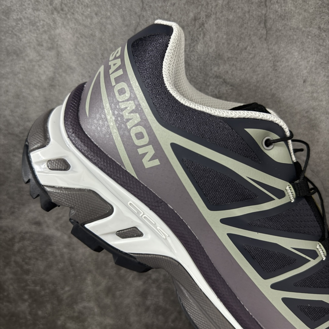 图片[7]-【W1版】 Salomon XT-6 萨洛蒙复古潮流户外机能登山跑鞋 478641 全套原纸板楦头开发 原厂特供网布配套加持 确保原汁原味 完美呈现版型 原档数据独家私模五层组合大底 原装Ortholite轻量化鞋垫 中底布带钢印编号 原厂TPU锁扣 进口港宝加持 后跟自然饱满 还原公司包裹性 鞋面以“锯齿”状的包裹系统呈现 在基色底之下加入了各种色点缀 将公司的最新技术和时尚前卫的造型融入耐用的长跑款式中 鞋面由 TPU 薄膜制成 并焊接在高耐磨网眼上 使其既时尚又坚固 由 ACS底盘支撑 可增强稳定性和支撑力 以及由橡胶凸耳 Contragrip外底覆盖的 EVA 缓冲中底 旨在应对崎岖的地形 鞋舌上的彩色Salomon 标签、Quicklace 系统以及鞋头、鞋舌和鞋跟上的附加品牌使细节更加完美 让穿着者可以轻松驾驭户外与通勤下的任何运动生活场景 无缝鞋身户外随意纵横 颜值与脚感兼备 出街通勤 绝对非常吸睛 你值得拥有 尺码：36 36.5 37.5 38 38.5 39 40 40.5 41 42 42.5 43 44 44.5 45-选品中心